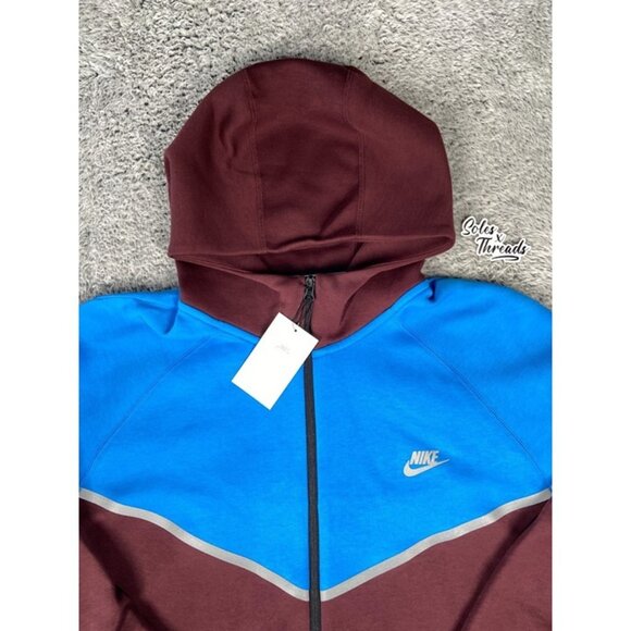 Nike Tech Fleece Windrunner Reflective Zip Hoodie SZ 2XL Men Burgundy HQ3746-652 - Picture 4 of 6